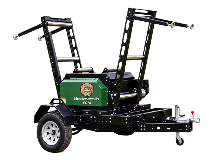 Trailer model, front three-quarter - the drawbar and jockey wheel are at the near end