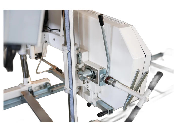 Band wheel tensioner with the tension lever